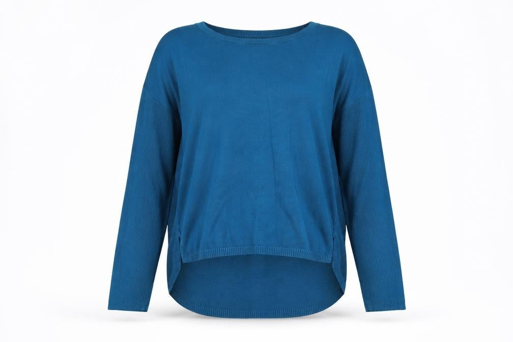 Womens UK L Regular Calvin Klein Blue Pullover Tight-Knit