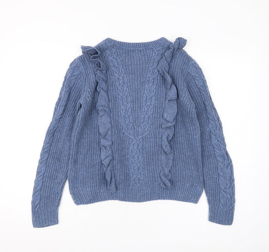 Polo Ralph Lauren Girls Blue Cable Knit Pullover Jumper Size 16