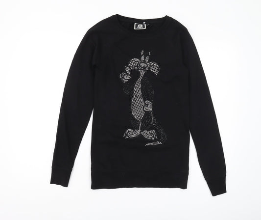 Looney Tunes Women's Black Pullover Cartoon Sweatshirt M