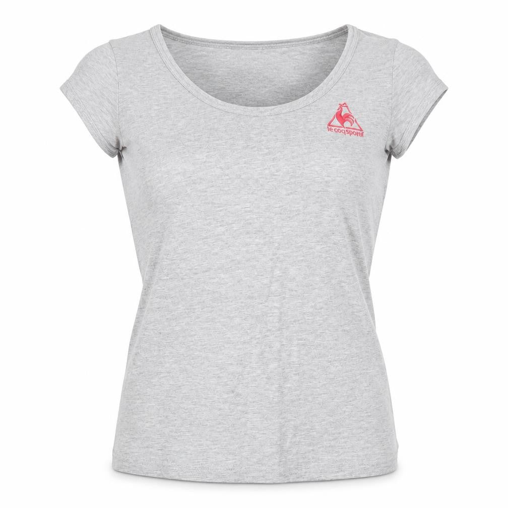 Womens UK Size 14 le coq sportif Grey Cotton Blend T-Shirt