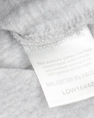 Le Coq Sportif Womens Grey Scoop Neck T-Shirt Size 14