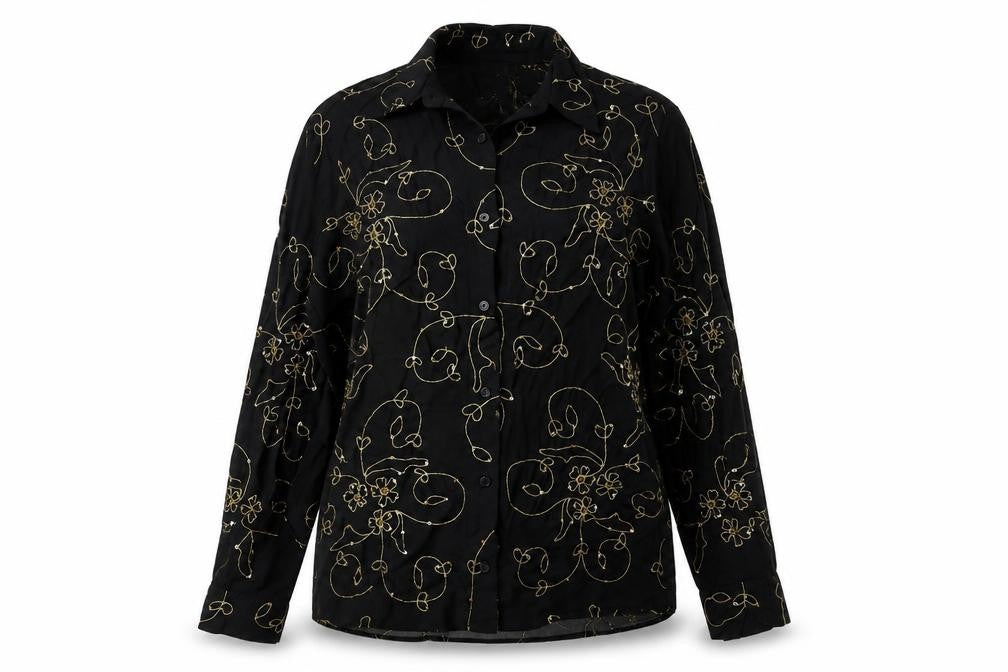 Womens UK Size 14 Alexon Black Polyester Blouse