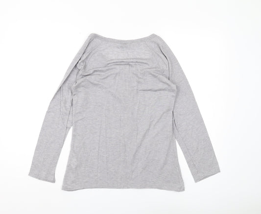 Dickins & Jones Women's Grey Basic Henley T-Shirt M