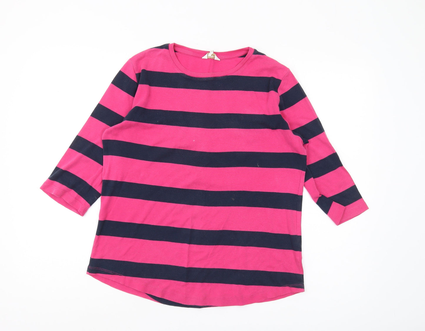 Cotton Traders Women's Striped T-Shirt, Pink/Navy Size 14