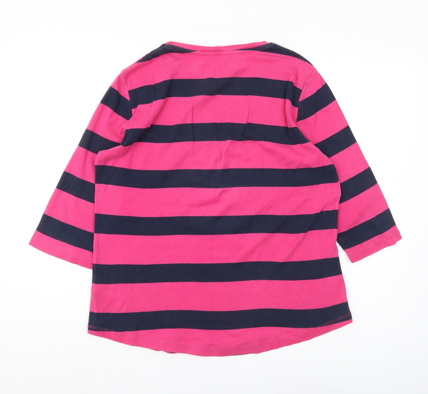 Cotton Traders Women's Striped T-Shirt, Pink/Navy Size 14