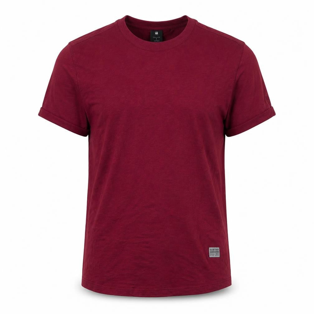 Front view of G-Star RAW Men's Red Cotton T-Shirt, Short Sleeve, size S