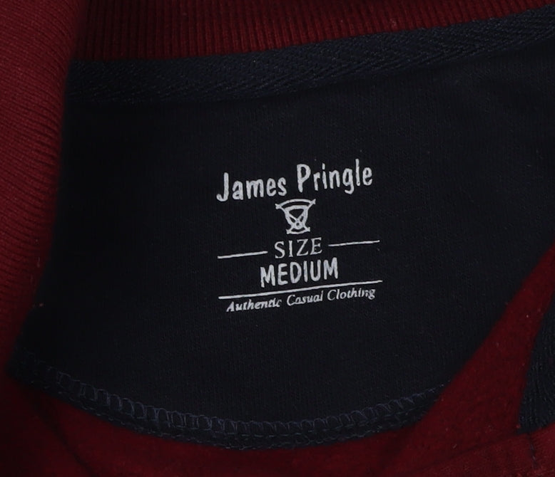James Pringle Men's Red M Long Sleeve Polo Shirt