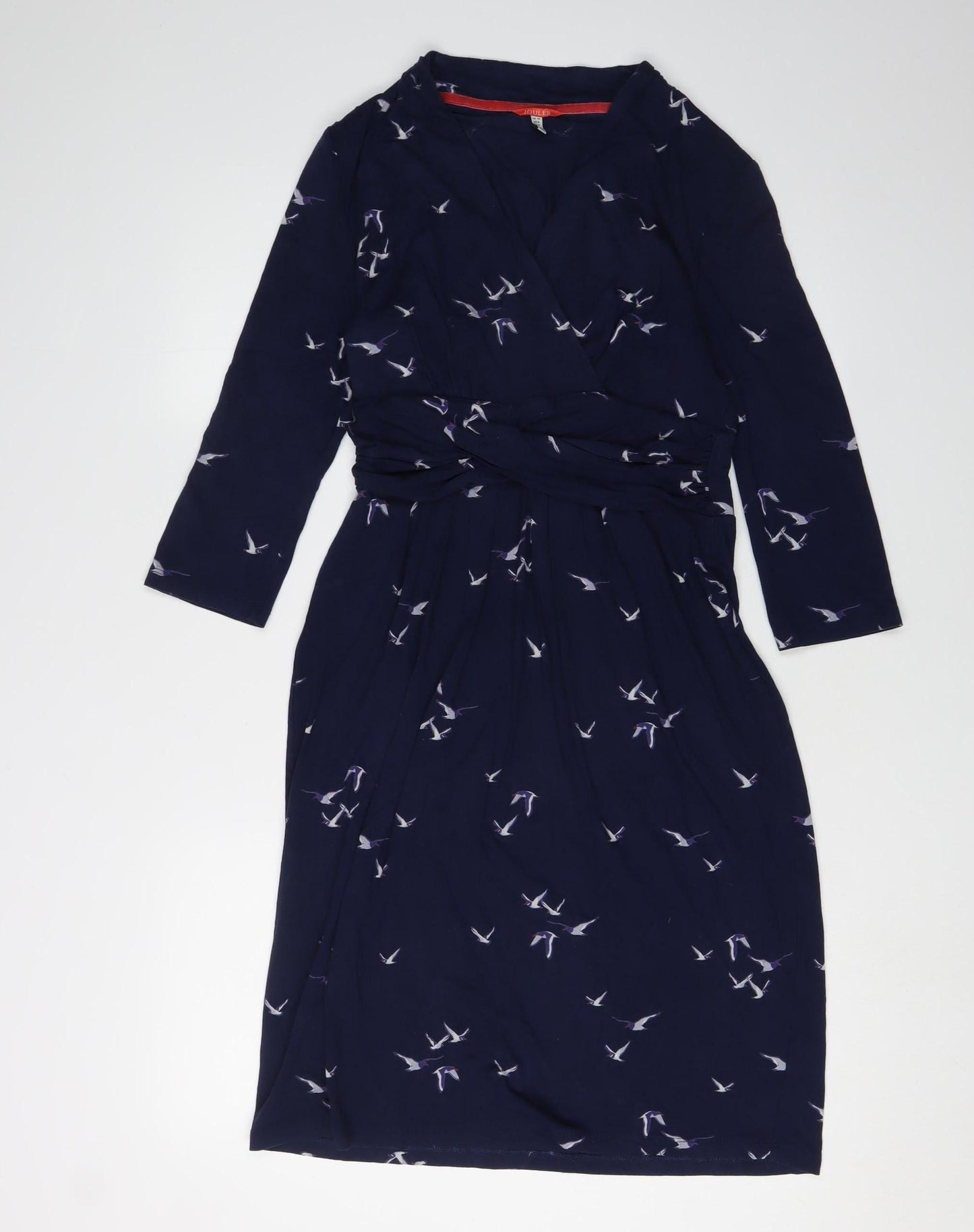 Joules Women's Blue Midi Wrap Dress Size 10