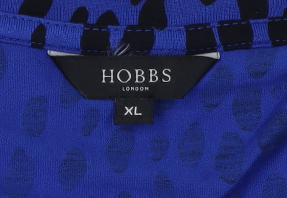 Hobbs Women's Blue Animal Print T-Shirt XL