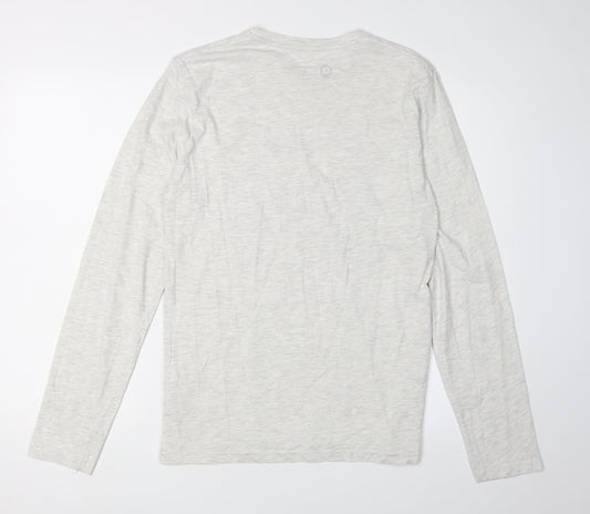 Jack & Jones Men’s Grey S T-Shirt, Long Sleeve, Crew Neck