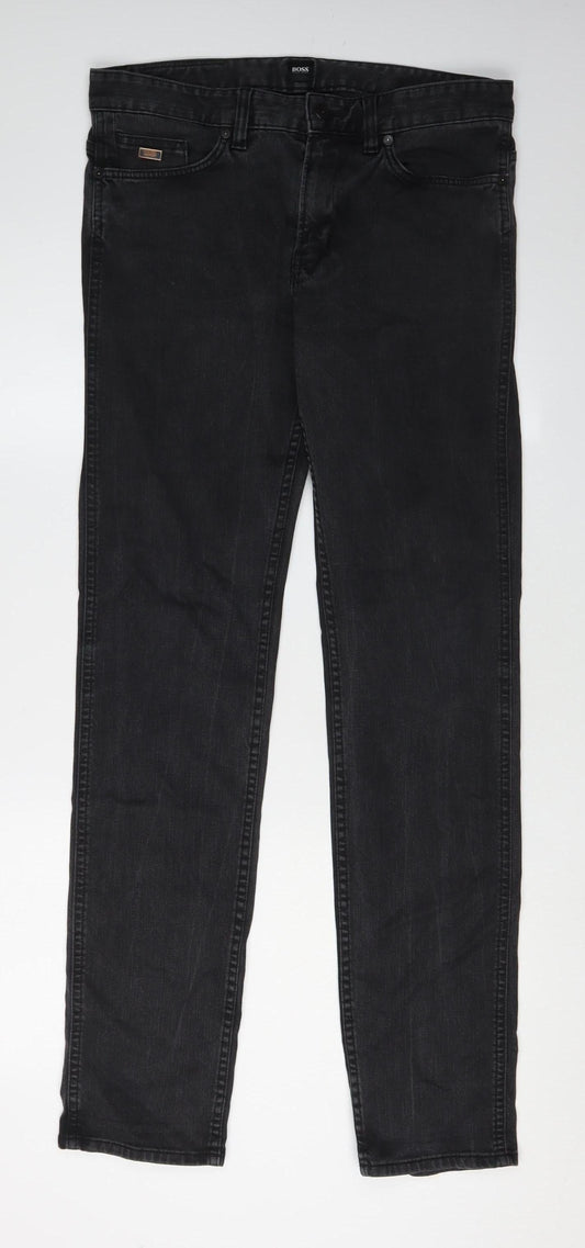 Boss Men's Black Straight Jeans Size 32/34 - Regular Fit