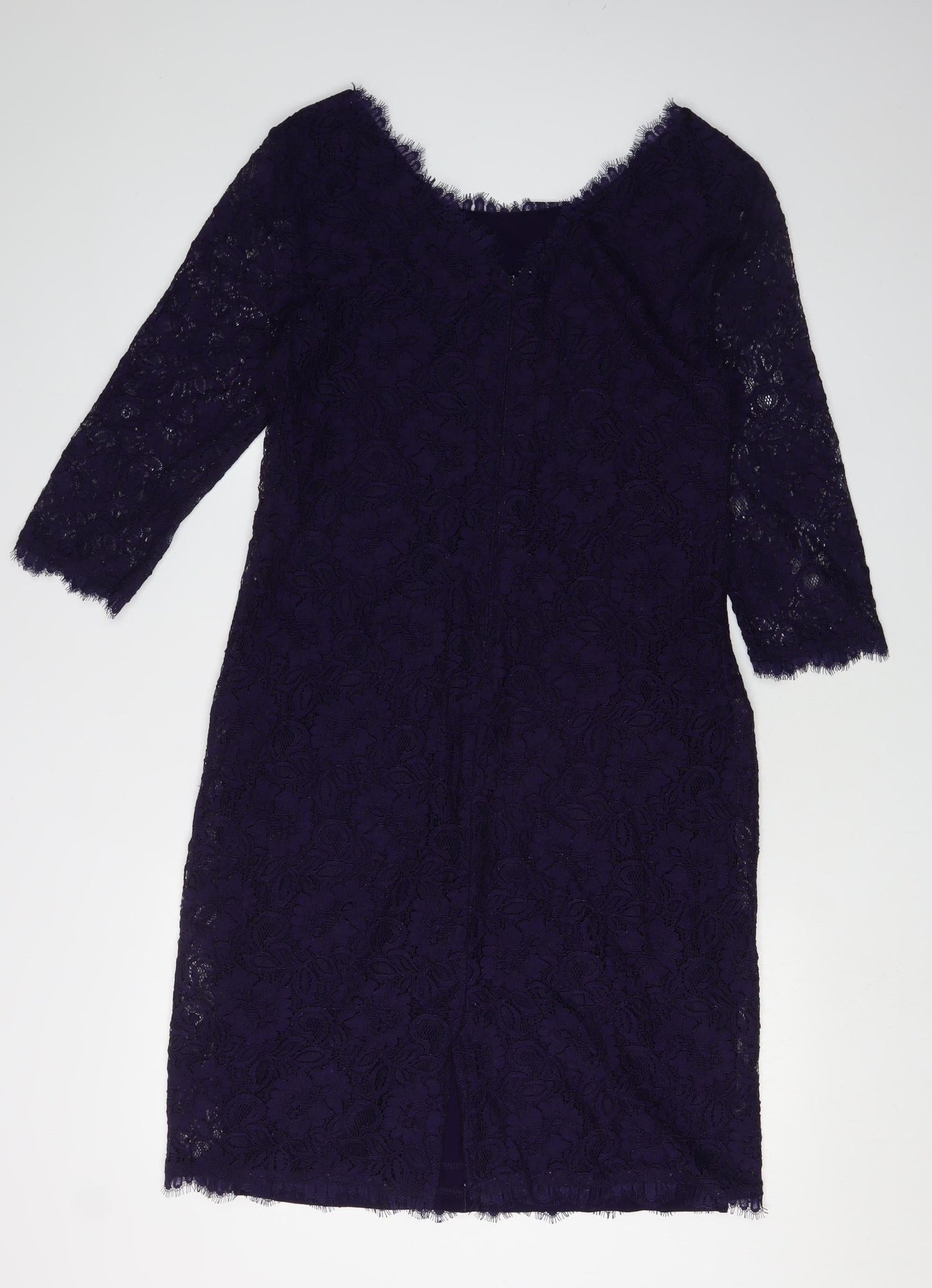 Jasper Conran Women's Black Lace Sheath Dress Size 14