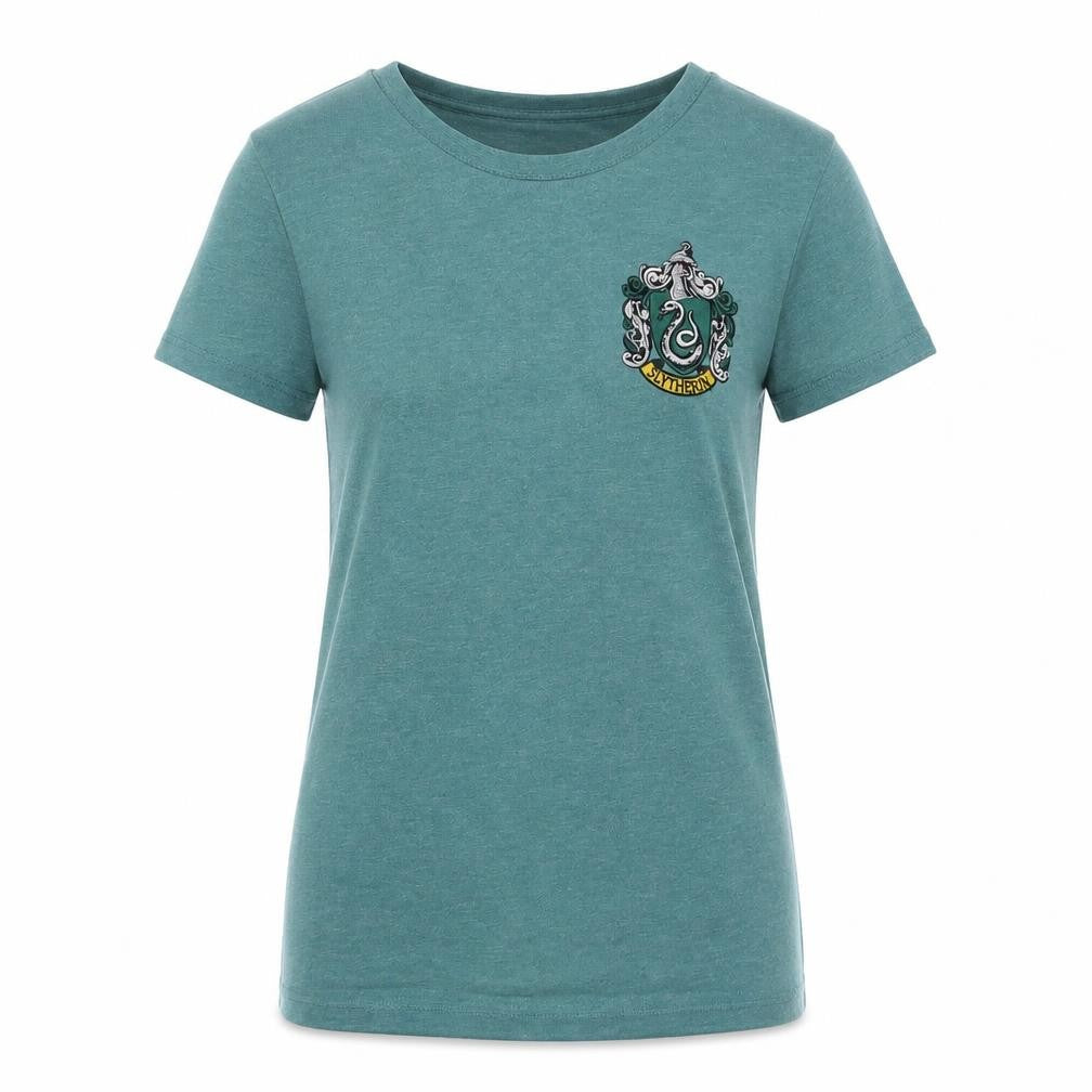 Womens UK Size 6 Harry Potter Green Cotton Blend T-Shirt