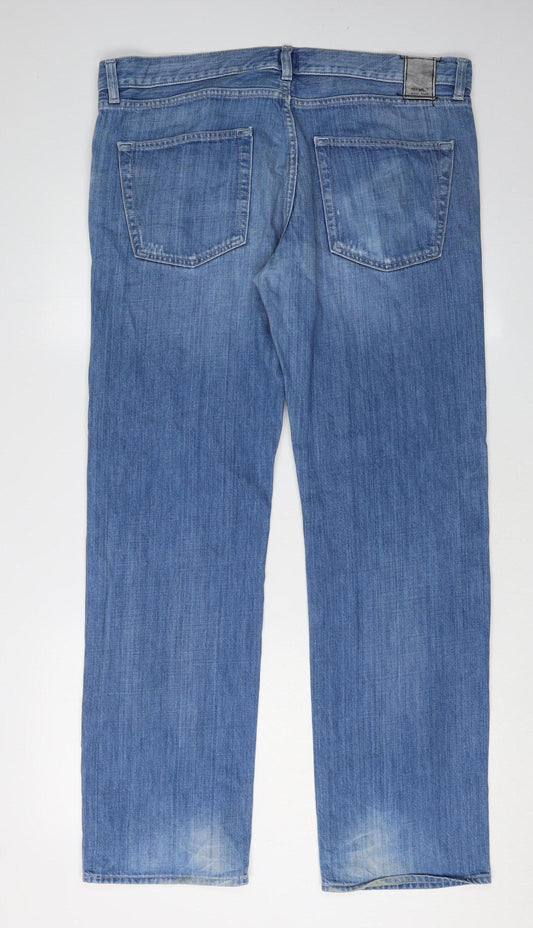 Hugo Boss Men's Blue Straight Leg Jeans 36W 32L