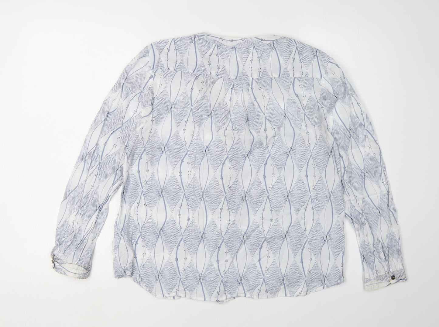 White Stuff Women's Geometric V-Neck Tunic Blouse Size 12