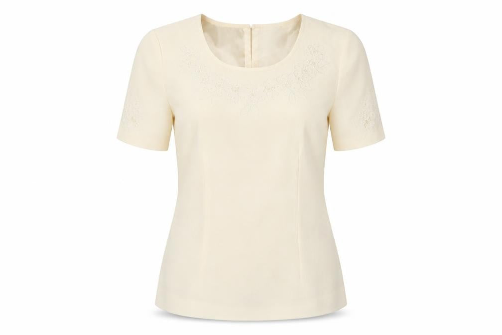 Womens UK Size 10 Jacques Vert Ivory Polyester Blouse