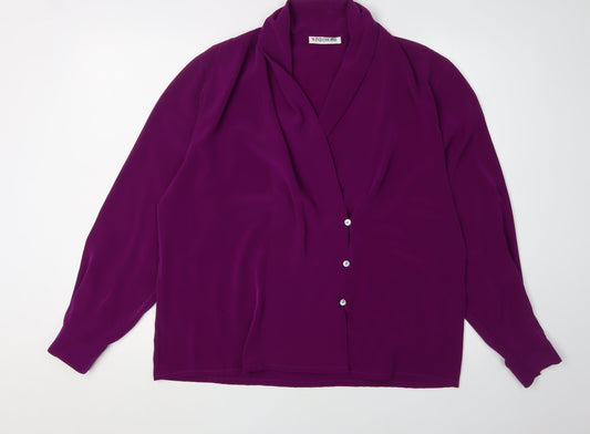 Windsmoor Women's Purple Collared Blouse, Size 14