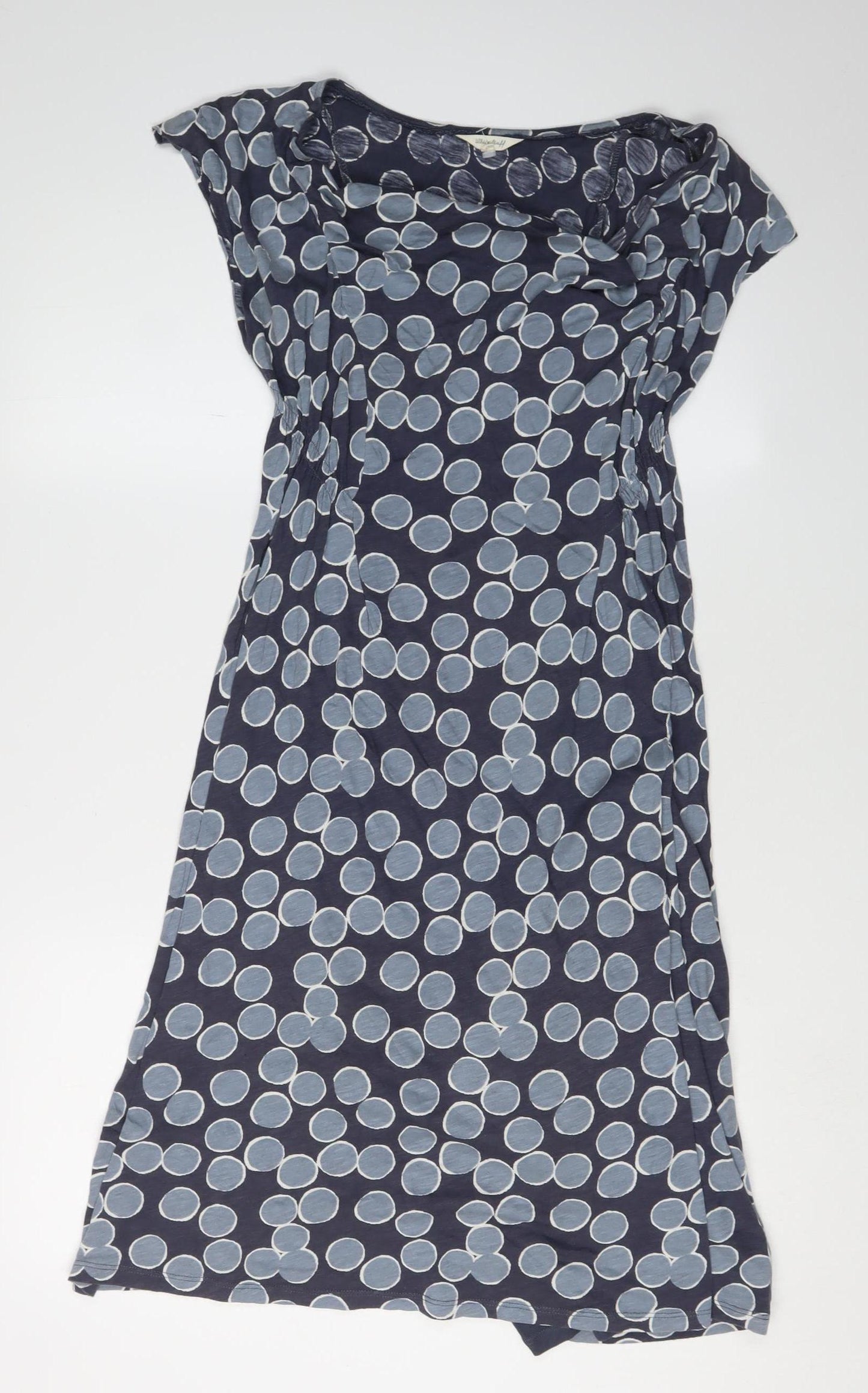 White Stuff Women's Blue Polka Dot Shift Dress - Size Unknown