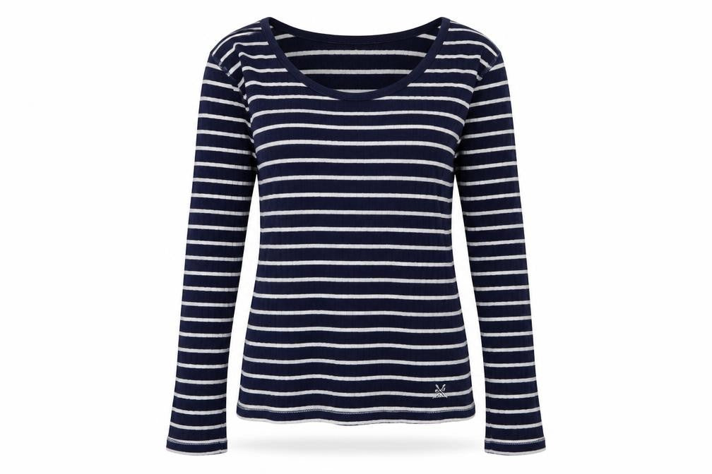 Womens UK Size 12 Crew Clothing Co. Blue 100% Cotton T-Shirt