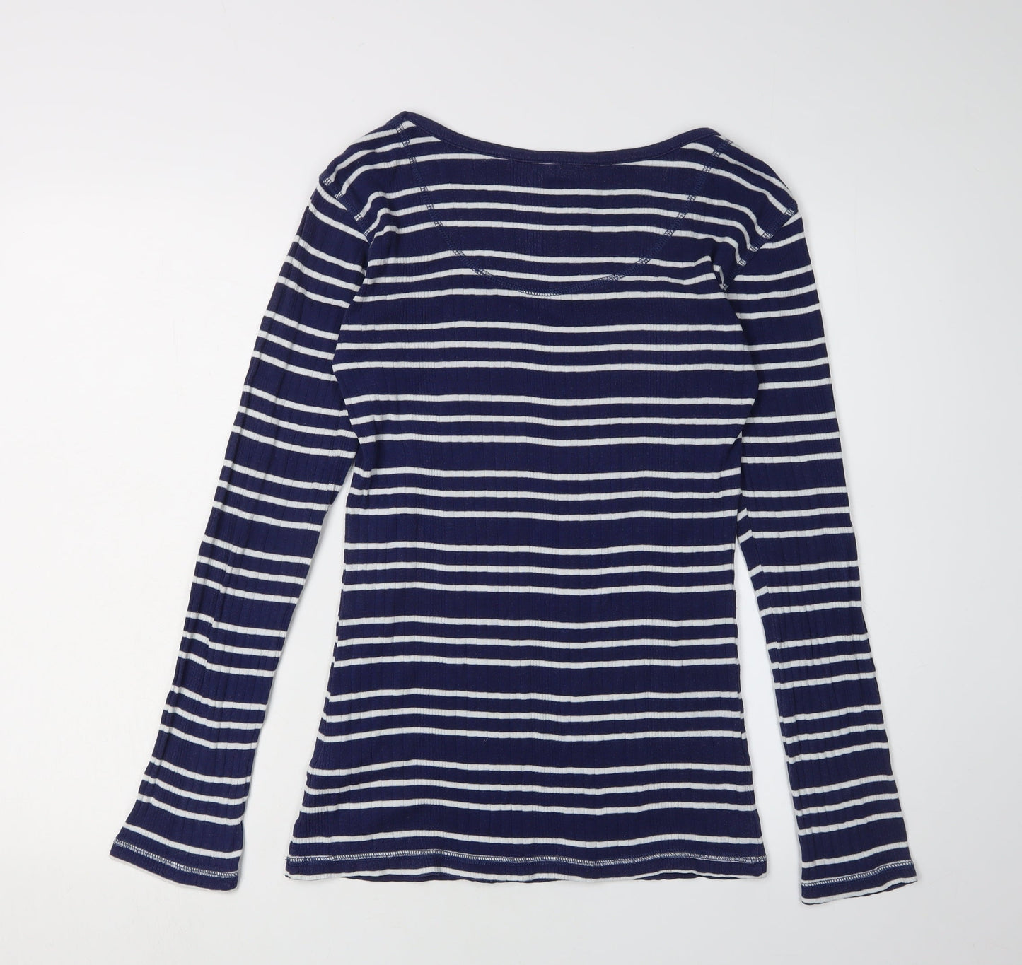 Crew Clothing Co. Women's Blue Striped T-Shirt, Size 12