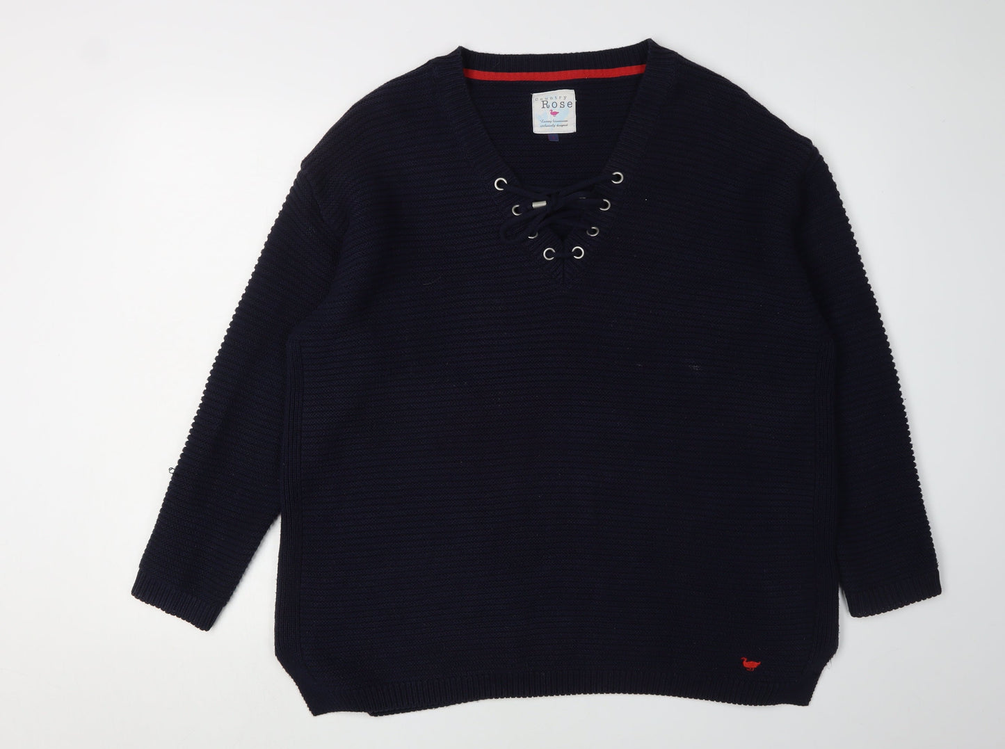 Country Rose Women's Black Knit Pullover Jumper L