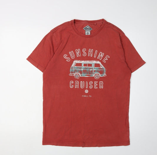 FatFace Men's Red Graphic T-Shirt, S - Sunshine Cruiser