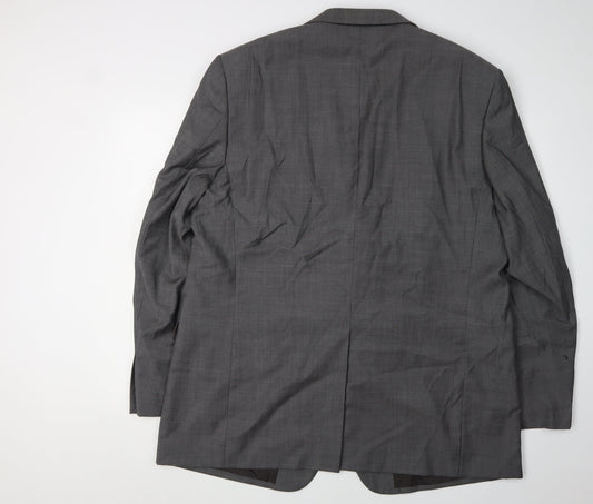 Marks and Spencer Men's Grey Blazer, 48 Long, Wool, Formal Attire