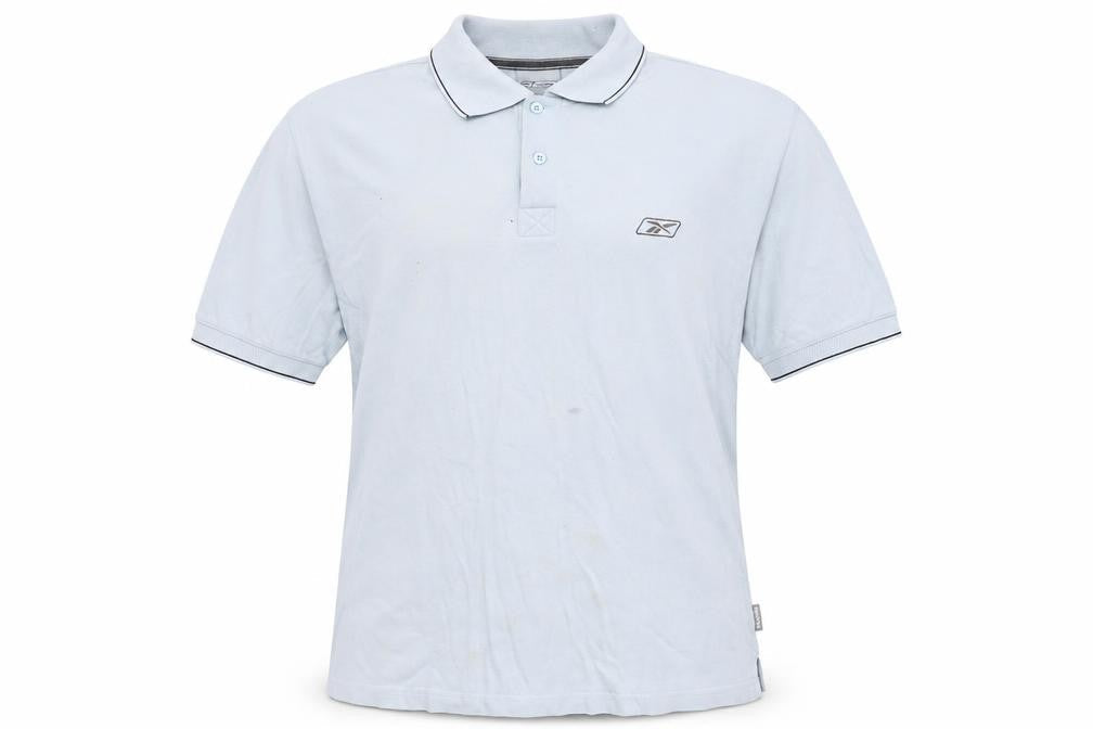 Reebok Men's Blue Polo Shirt M Collared Logo Short Sleeve