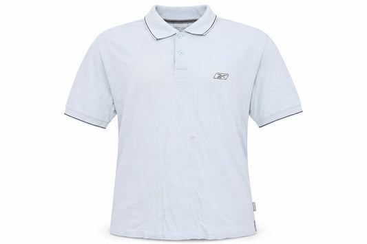 Reebok Men's Blue Polo Shirt M Collared Logo Short Sleeve