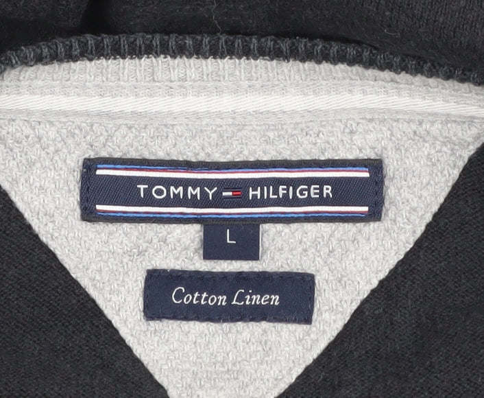 Tommy Hilfiger Men's Black V-Neck Pullover Jumper L