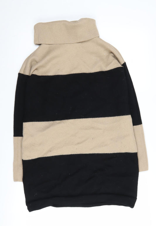 Hobbs Women's Beige & Black Striped Pullover Jumper Size 16