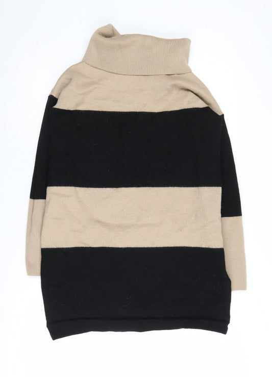 Hobbs Women's Beige & Black Striped Pullover Jumper Size 16