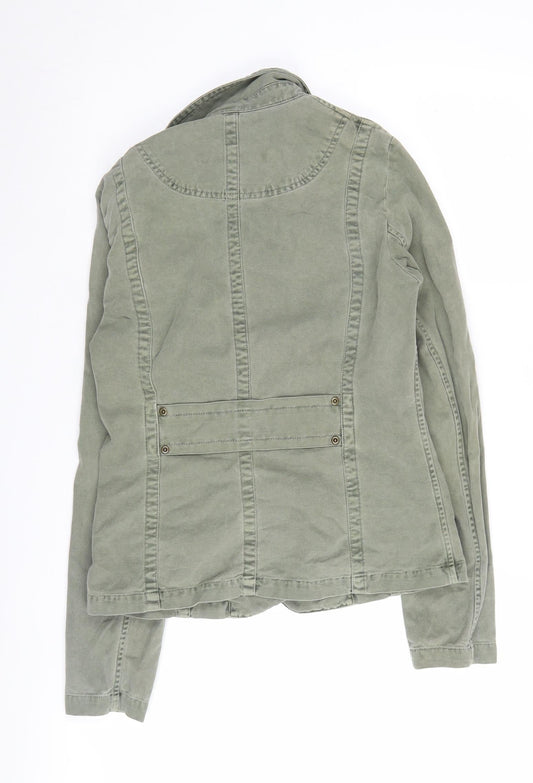 Vintage Blazer Women Olive Size 12, 100% Cotton, Retro Style