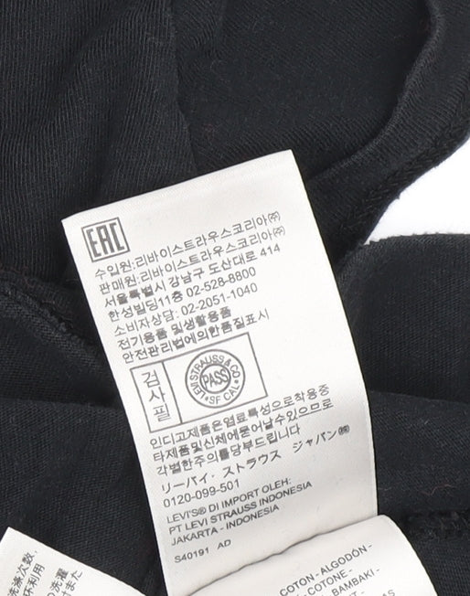 Levi's Women's Black Cotton T-Shirt, Crew Neck, Size S