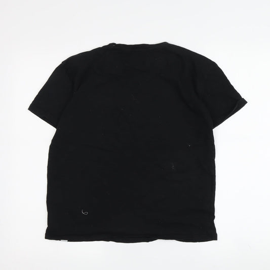 GAP Boys Black Basic Cotton T-Shirt, Size 12 Years