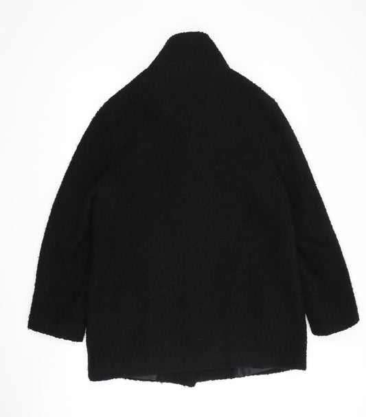 BHS Women’s Black Wool Blend Coat Size 12 Overcoat