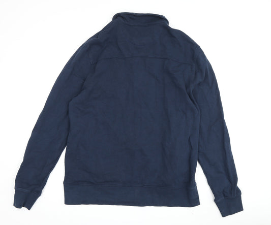 White Stuff Men's Blue Large 1/4 Zip Sweatshirt