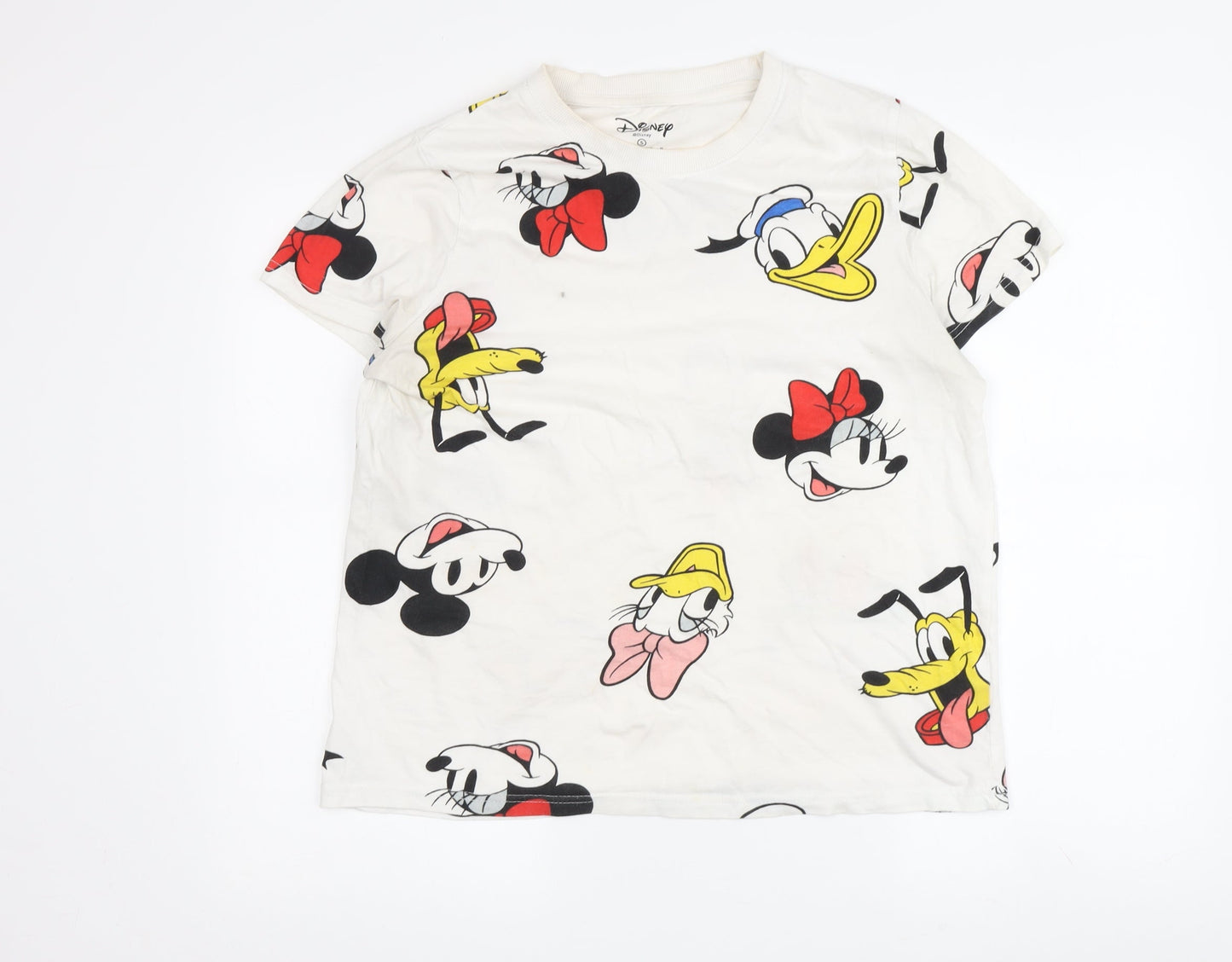 Disney Unisex Adults White T-Shirt S Cartoon Print