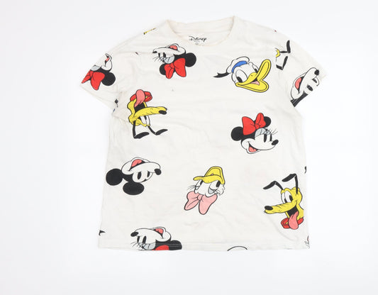 Disney Unisex Adults White T-Shirt S Cartoon Print