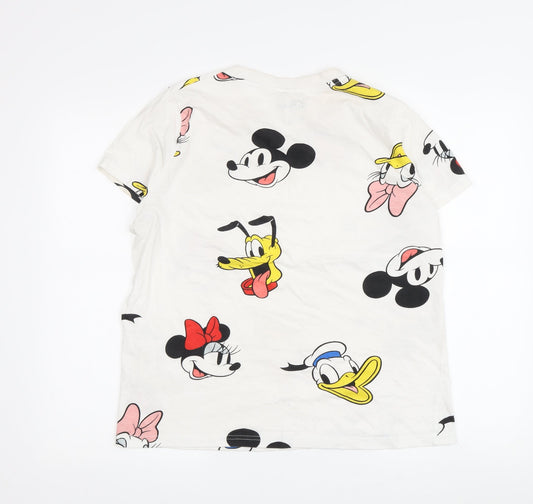 Disney Unisex Adults White T-Shirt S Cartoon Print