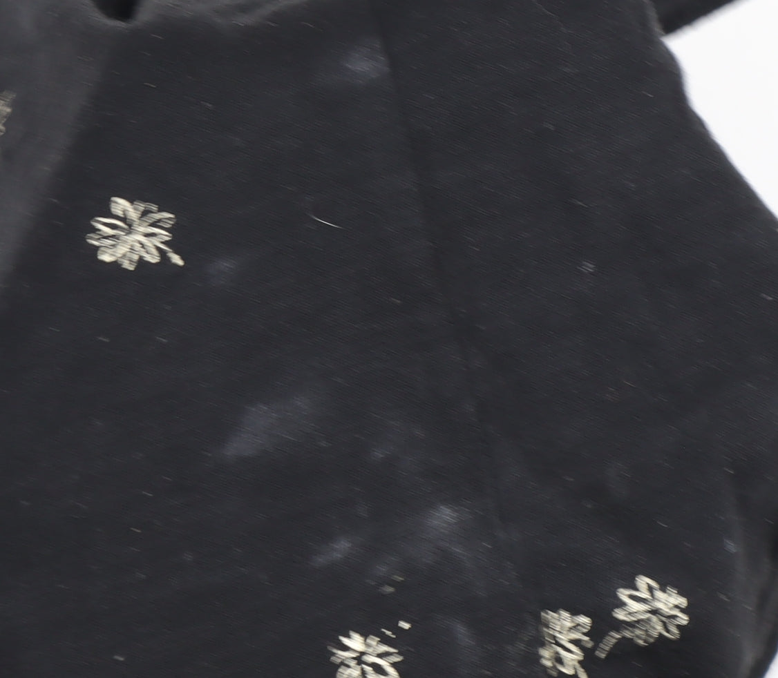 Fat Face Women's Black Floral Blouse, Size 12