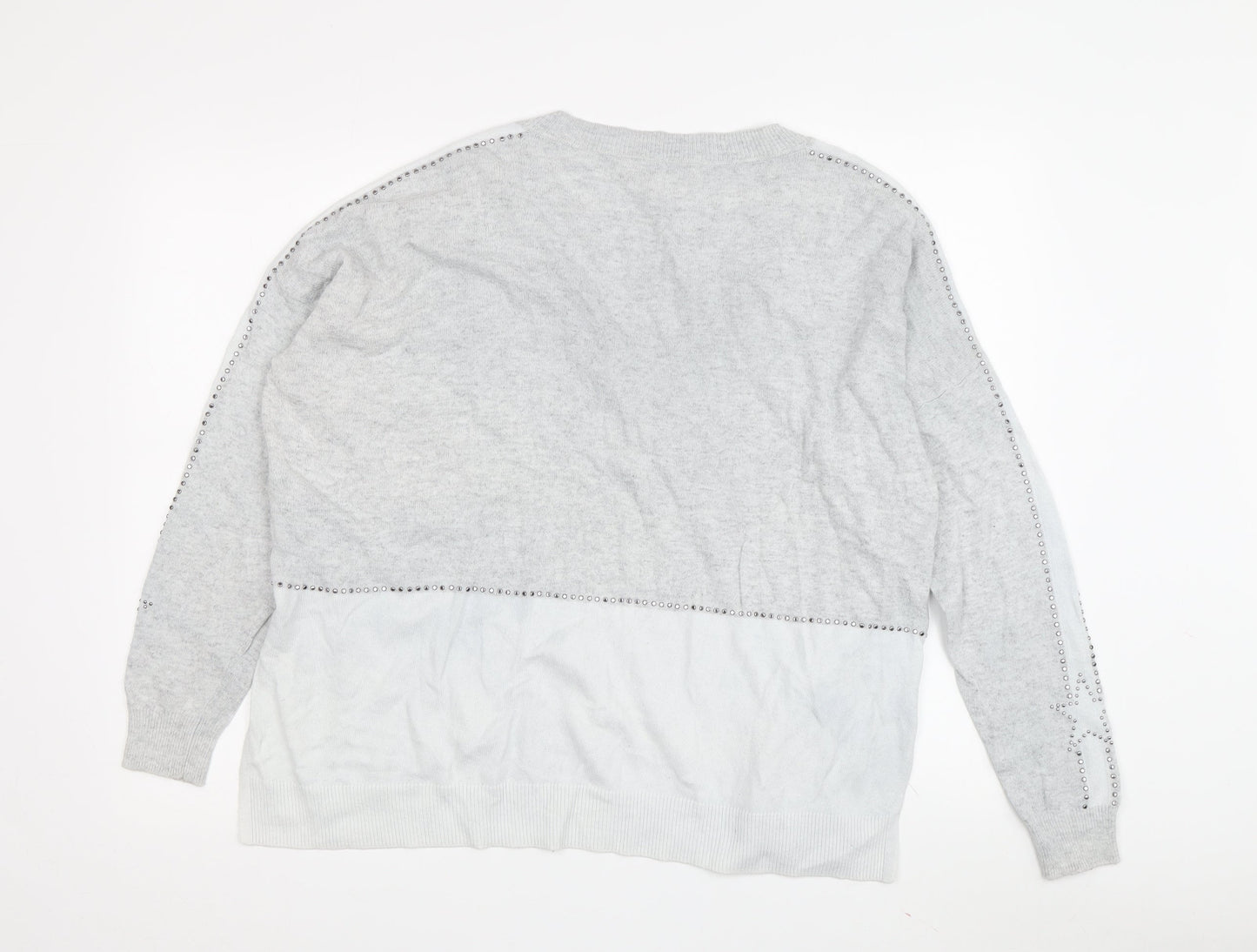 Mint Velvet Women's Grey V-Neck Pullover Jumper M