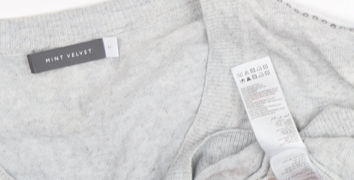 Mint Velvet Women's Grey V-Neck Pullover Jumper M