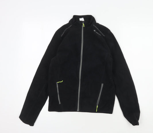 Decathlon Girls Black Fleece Jacket Size 12 Lightweight Activewear