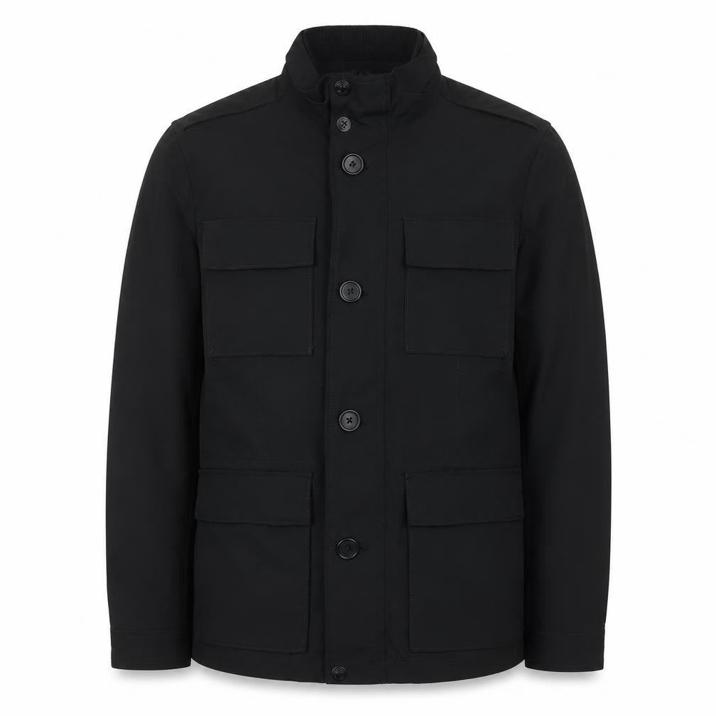 Marks and Spencer Black Military Jacket, Size S, Men's Mid-Length