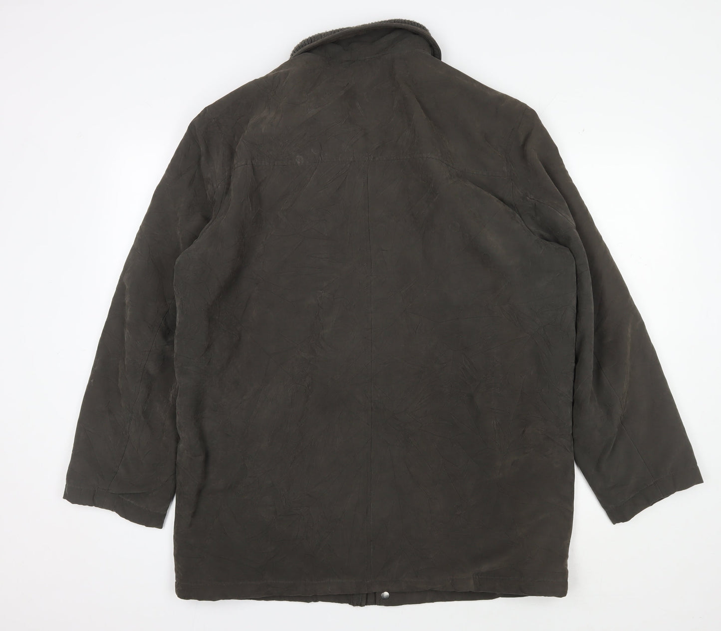 Greenwoods Men’s Medium Green Overcoat, Mid-Length Cotton