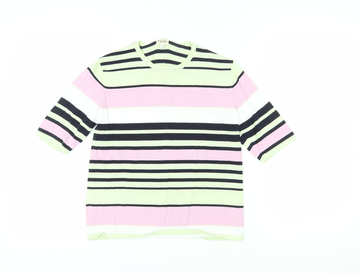 Viyella Women's Multicoloured Striped T-Shirt, S, Cotton