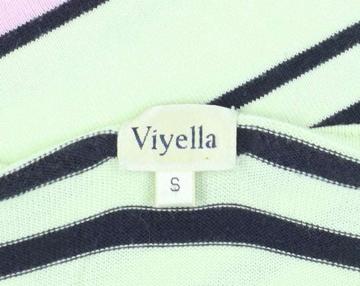 Viyella Women's Multicoloured Striped T-Shirt, S, Cotton