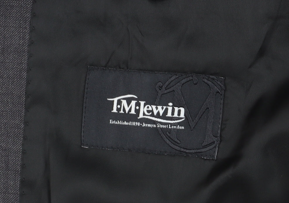 T.M. Lewin Men's Grey Blazer 42 L Wool