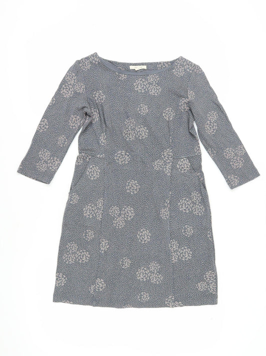 White Stuff Women's Grey Floral Sheath Dress Size 10